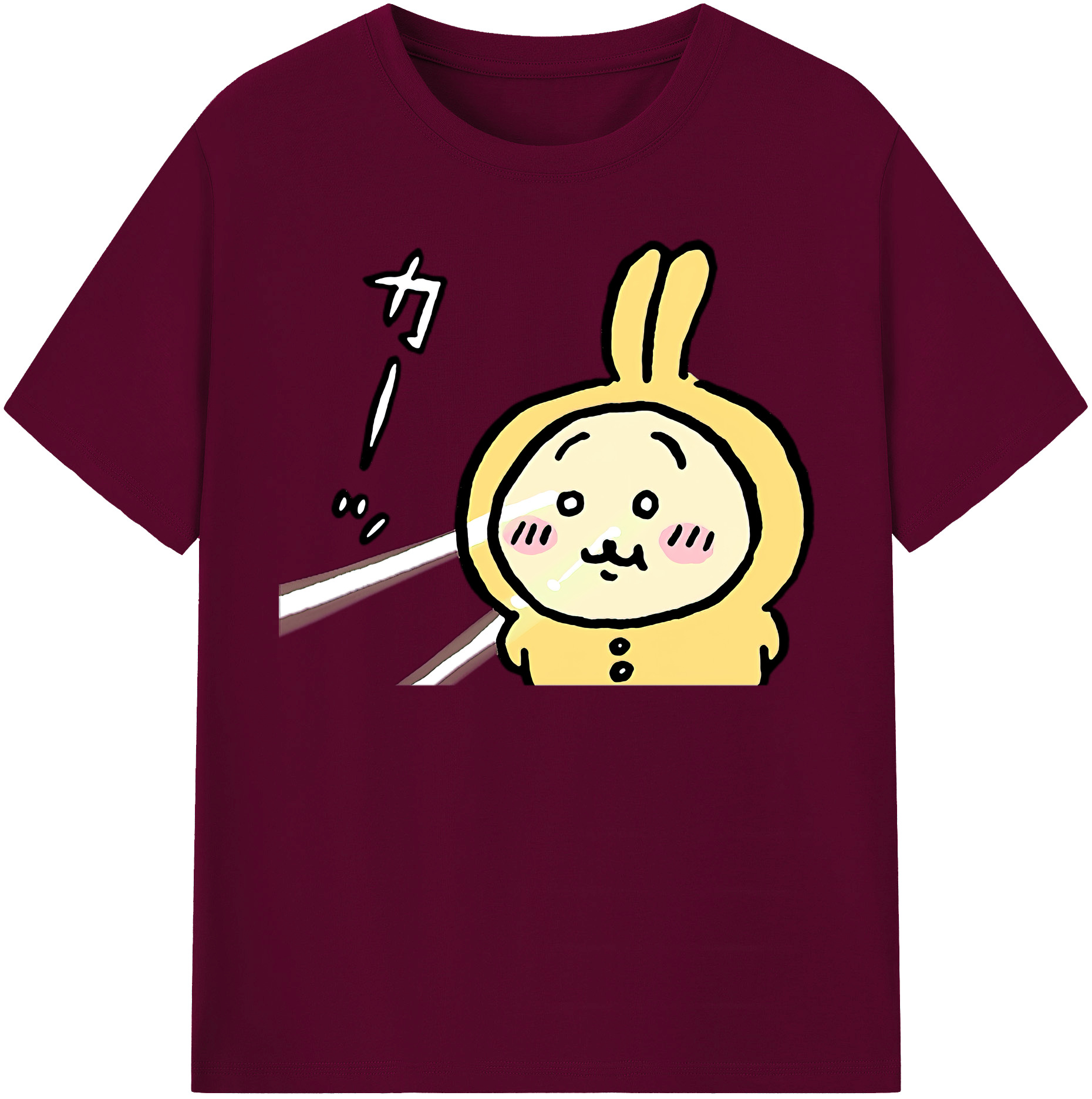 （画像用） ちいかわ うさぎ Chii-kawa usagi レディースカジュアルプリントTシャツ（綿100％）